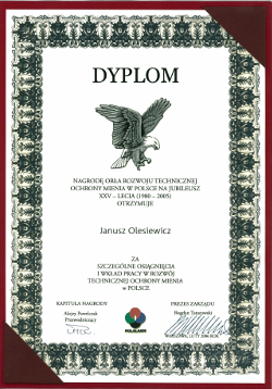 Nagroda Orła Rozwoju Techniczej Ochrony Mienia w Polsce na Jubileusz XXV-lecia